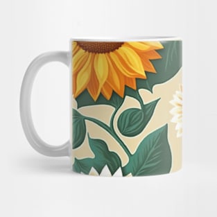 Pastel Colored Sunflowers Pattern Mug